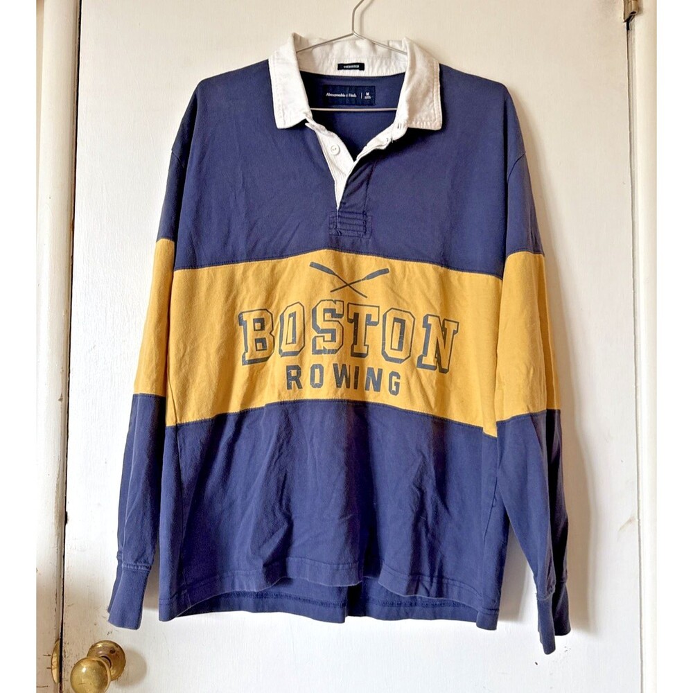 VTG Abercrombie & Fitch Rugby Shirt Boston Rowing Vintage 90’s/Y2K  Mens Med